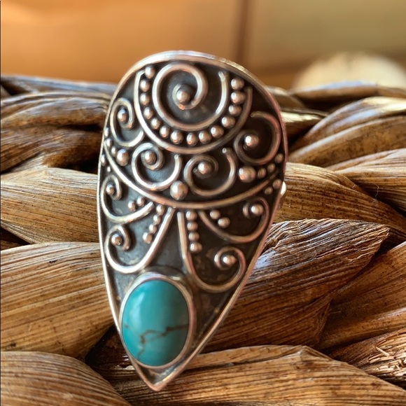 Turquoise silver ring - Picture 3 of 4